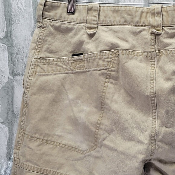 Eddie Bauer Heavy Duck Canvas Pants 38x32 Khaki Tan Outdoor Hiking Workwear - Picture 9 of 12